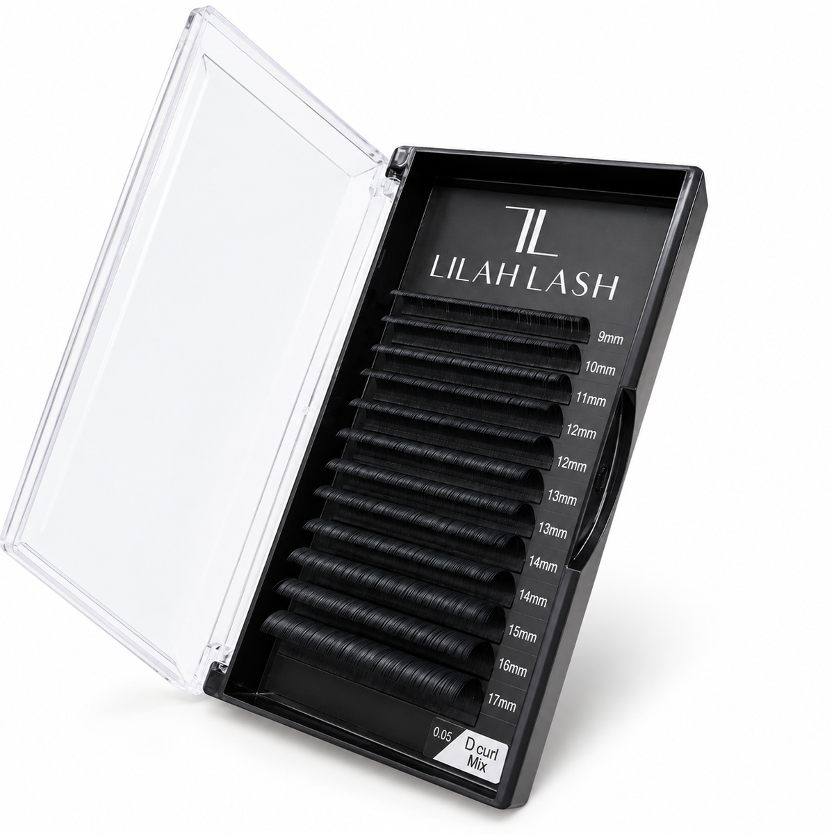 Lilah Lash volume mixed-length lash tray, 0.05 D curl, 9–17 mm