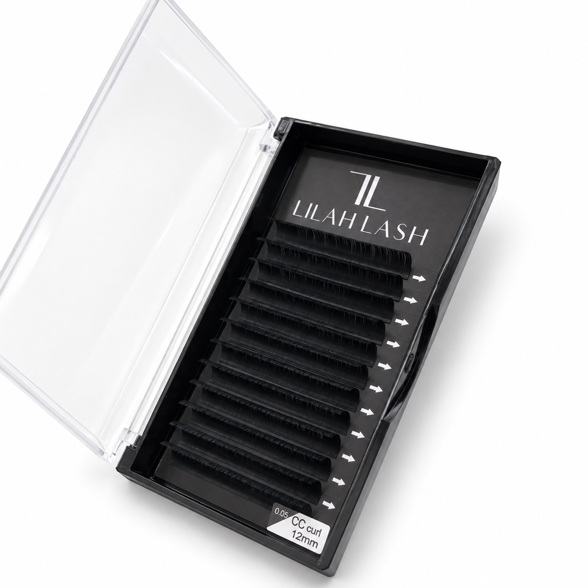 Lilah Lash volume single-length lash tray, 0.05 CC curl, 12 mm